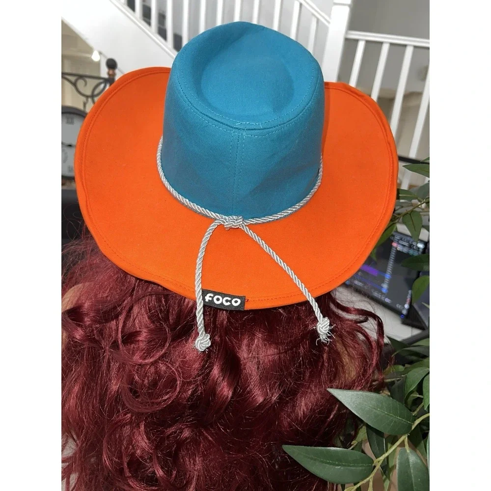 (/5)MIAMI DOLPHINS FOCO TWO TONE COWBOY HAT - AQUA/ORANGE